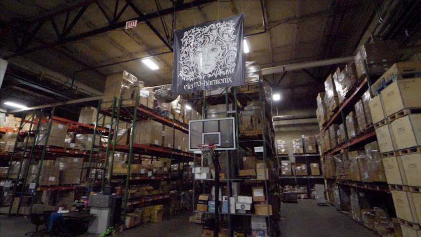 Hoops at the EHX warehouse
