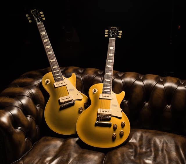 Goldtop Les Pauls equipped with P-90s.