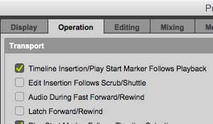 Pro Tools Preferences Insertion Follows Playback