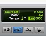 Tap Tempo in the Pro Tools transport window