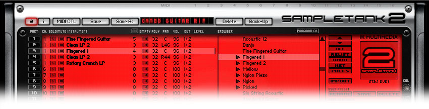 The Cameo Guitar Riff Combi in SampleTank 2