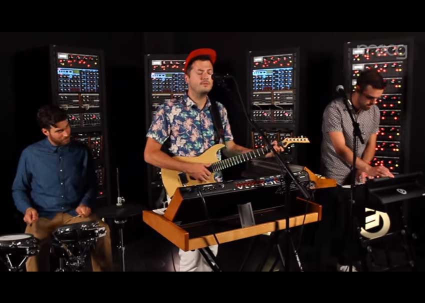 Barcelona performing "Fall in Love" in the Moog Sound Lab