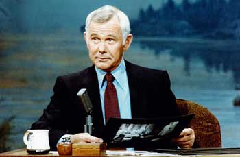 Johnny Carson with his SM33 desk mic