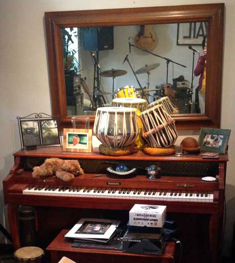 Baldwin upright piano in the CAU studio