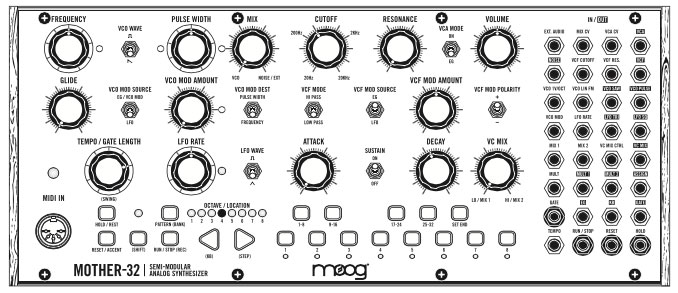 Moog Mother-32 front panel