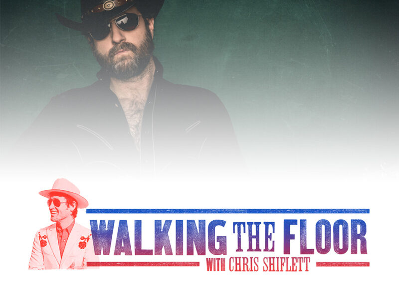 A promotional poster for Walking the Floor features musician Chris Shiflett and stylized graphics.