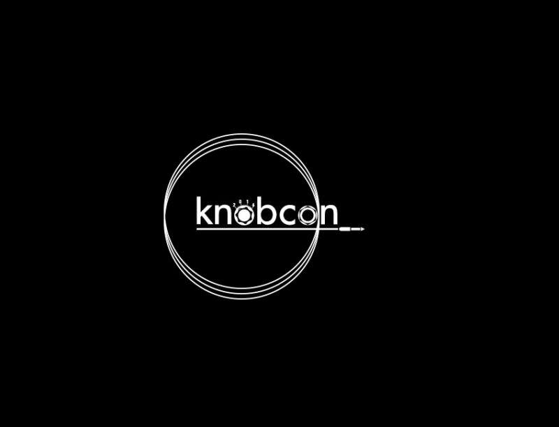The Knobcon logo appears as white text inside concentric circles on black.