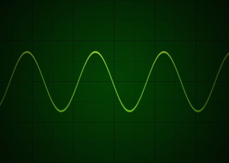 Sine wave on oscilloscope