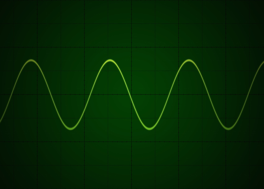Sine wave on oscilloscope