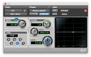 The polarity invert switch can be seen within the green box of this screenshot of a EQ3 plug in.