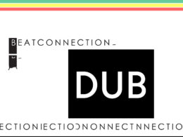 Promotional graphic for Beatconnection DUB with colorful stripes and bold white text.