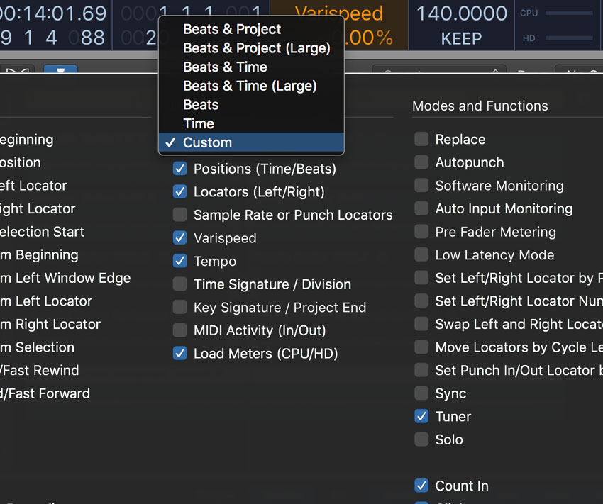 Select "Custom" on the dropdown menu under LCD.