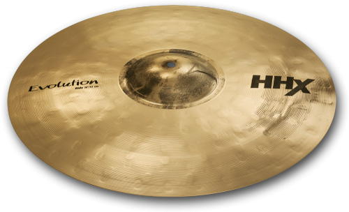 A Sabian 20" hand-hammered HHX ride cymbal