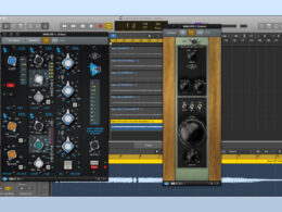 A digital audio workstation displays multiple instances of an API Vision preamp plugin with audio waveforms.