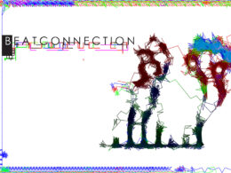 An abstract artwork titled Beatconnection features a geometric figure made of colorful lines.