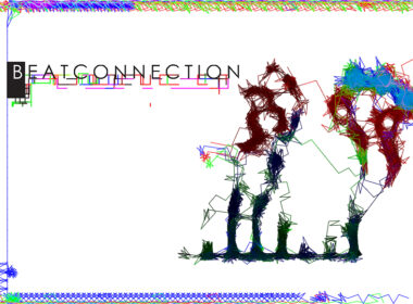 An abstract artwork titled Beatconnection features a geometric figure made of colorful lines.