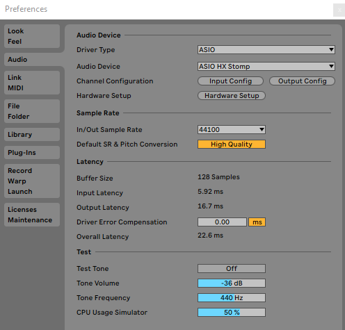 hx stomp ableton