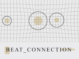 Three black circles of varying sizes contain tan shapes on a distorted grid background, labeled Beat Connection.
