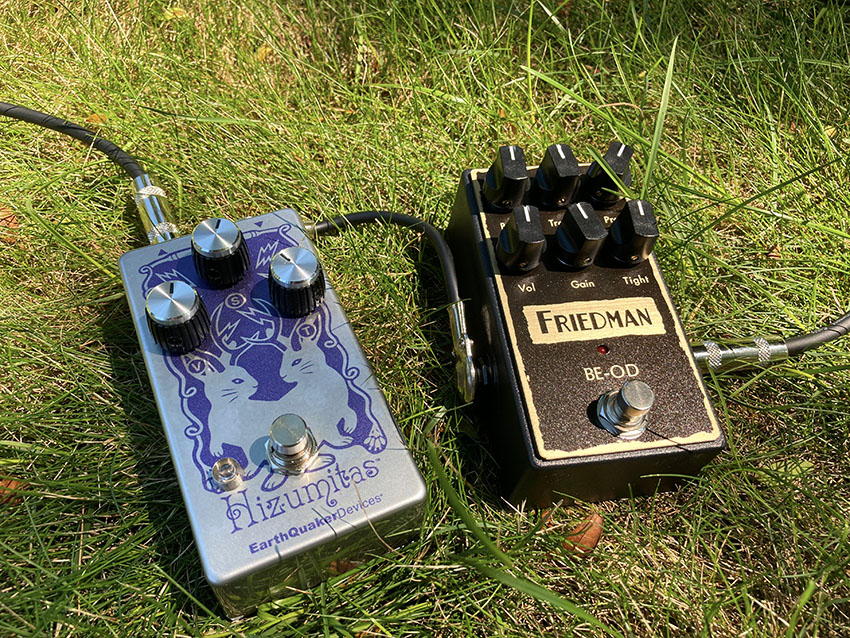 Friedman BE-OD running into the EarthQuaker Devices Hizumitas Fuzz.