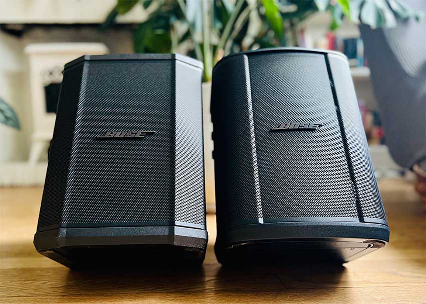 Left: the original Bose S1 Pro. Right: The Bose S1 Pro Plus.