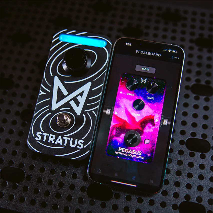 Chaos Audio Stratus pedal with Pegasus Mythical Boost Drive effect loaded