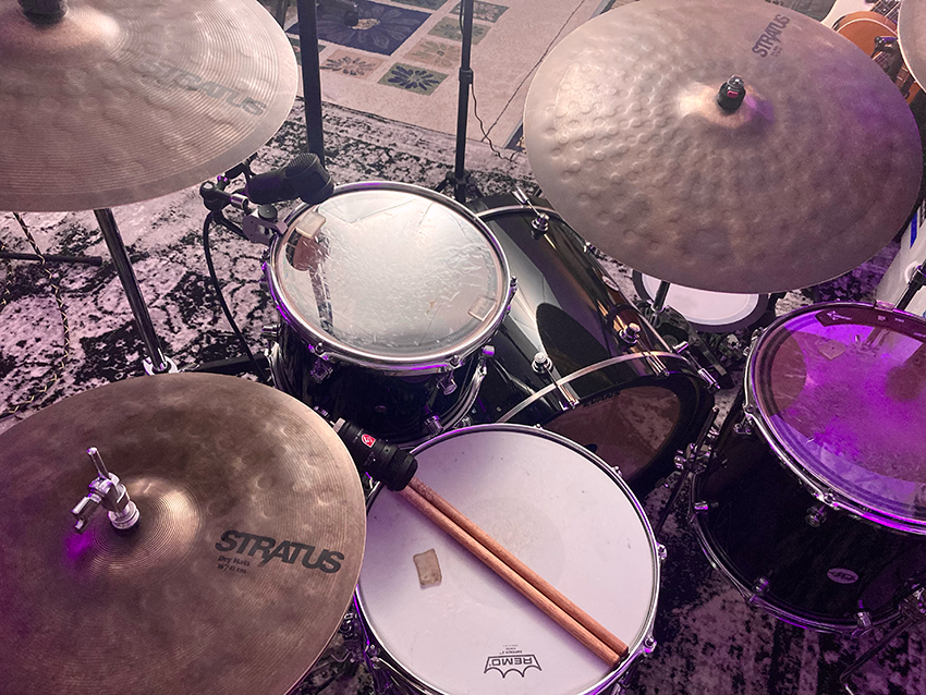 Sabian Stratus Dry hi-hats, ride, and crash cymbals
