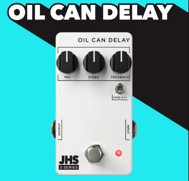 The JHS 3 Series Oil Can Delay pedal. (Image used with permission from JHS Pedals.)